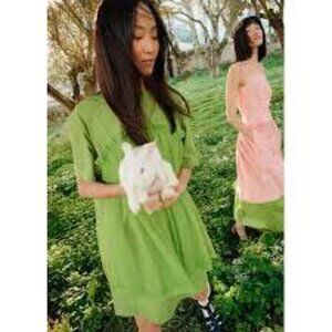Minju Kim x & Other Stories Green Voluminous Dress